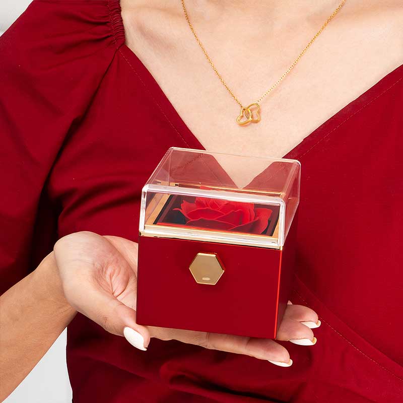 Coffret Rose Éternelle avec Collier Gravé - Pour toi, l'amour de ma vie