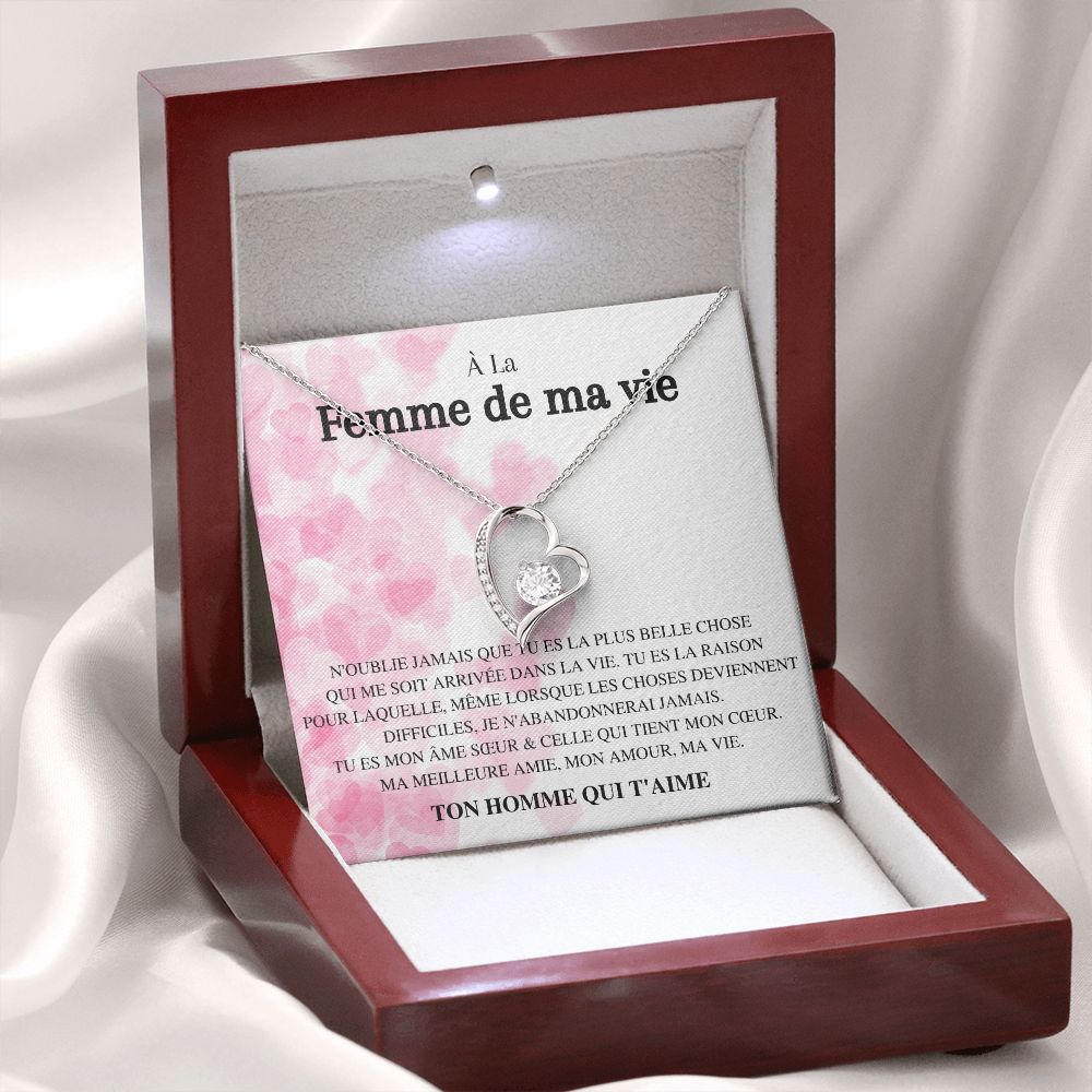 (Saint-Valentin) Collier Amour Éternel - À la femme de ma vie - N'oublie jamais...