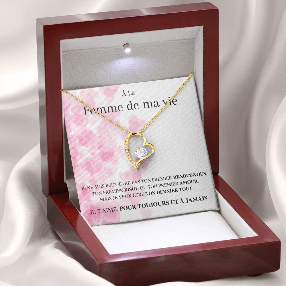 (Saint-Valentin) Collier Amour Éternel - À la femme de ma vie - Je t'aime, pour toujours...