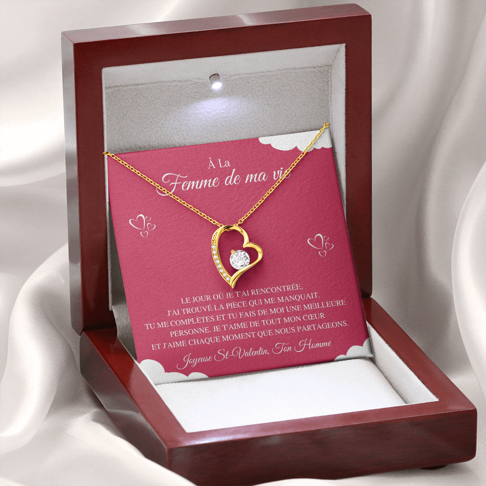 Collier Amour Éternel - À la femme de ma vie - Joyeuse Saint Valentin (Édition Glamour)