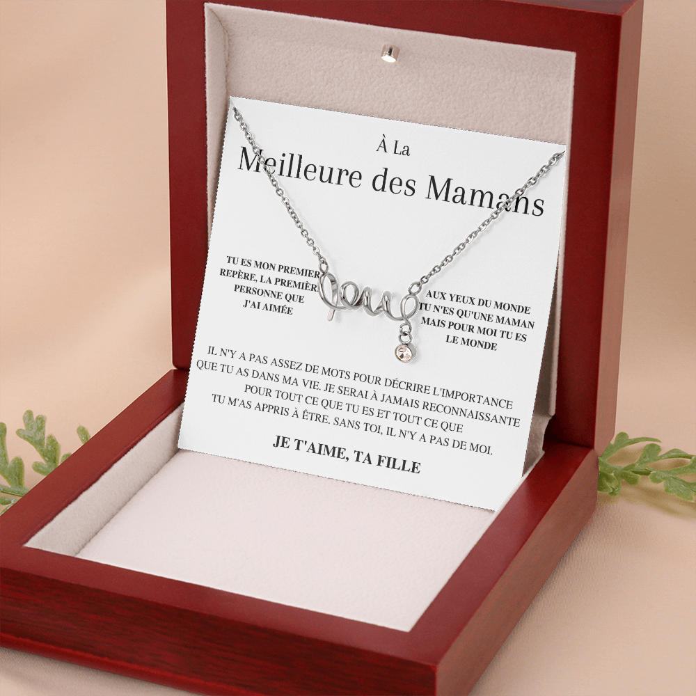 Collier Ritournelle Amoureuse - À la meilleure des mamans - Je t'aime, ta fille