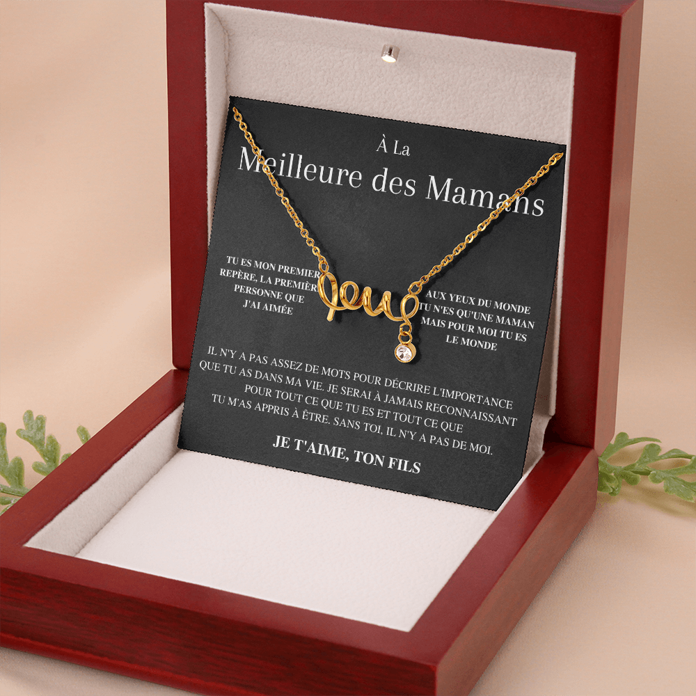 Collier Ritournelle Amoureuse - À la meilleure des mamans - Je t'aime, ton fils