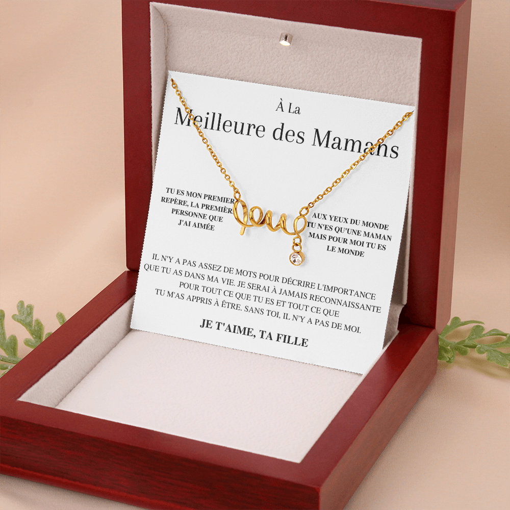 Collier Ritournelle Amoureuse - À la meilleure des mamans - Je t'aime, ta fille