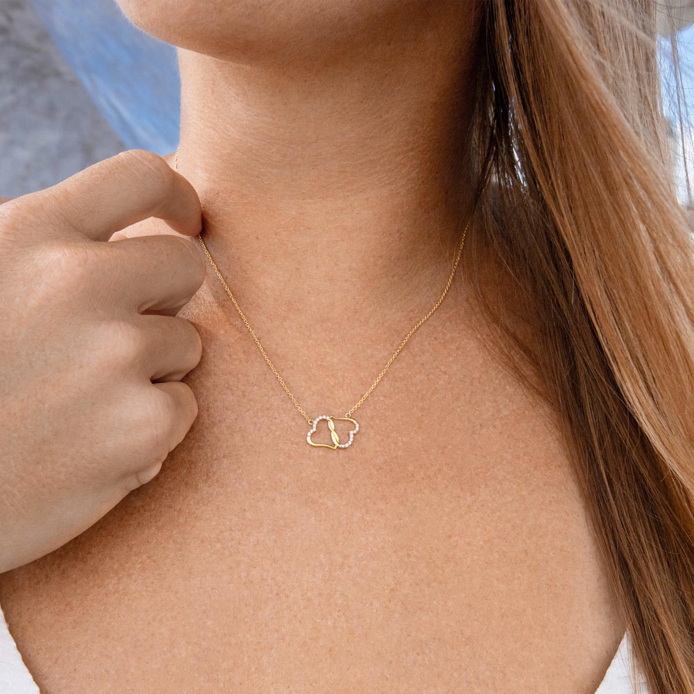 Collier Amour Pur - Or Jaune 10 carats & diamants - Ma chère maman - Je t'aime, ta fille