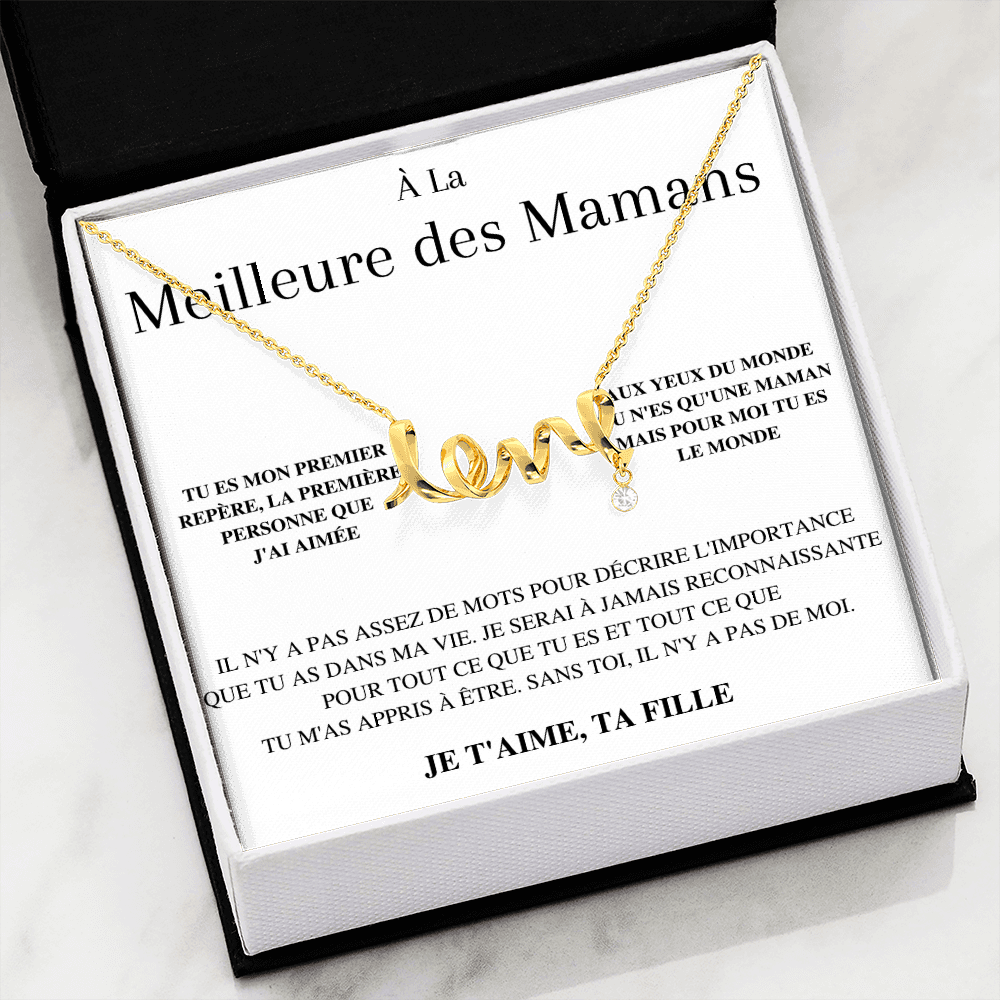 Collier Ritournelle Amoureuse - À la meilleure des mamans - Je t'aime, ta fille