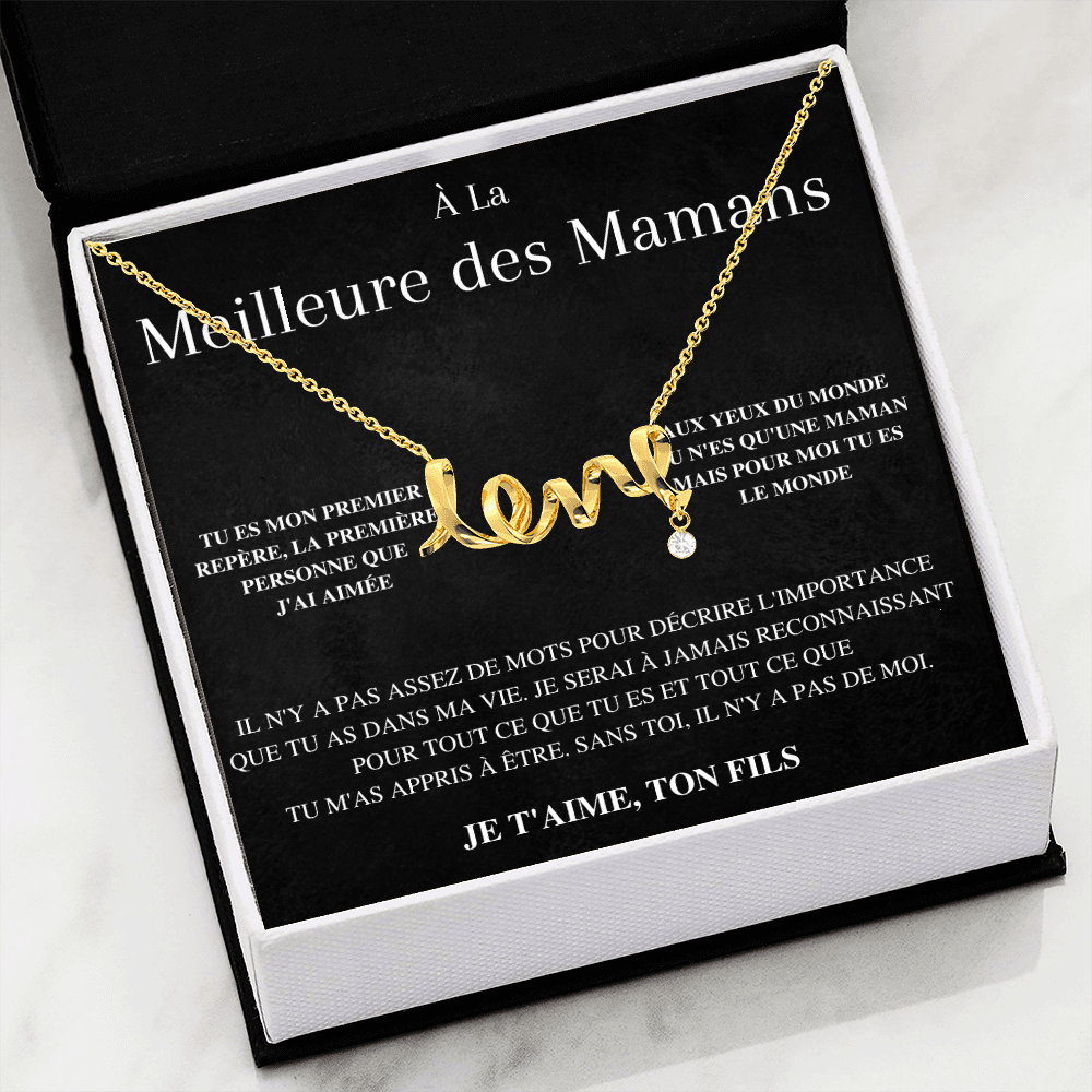 Collier Ritournelle Amoureuse - À la meilleure des mamans - Je t'aime, ton fils