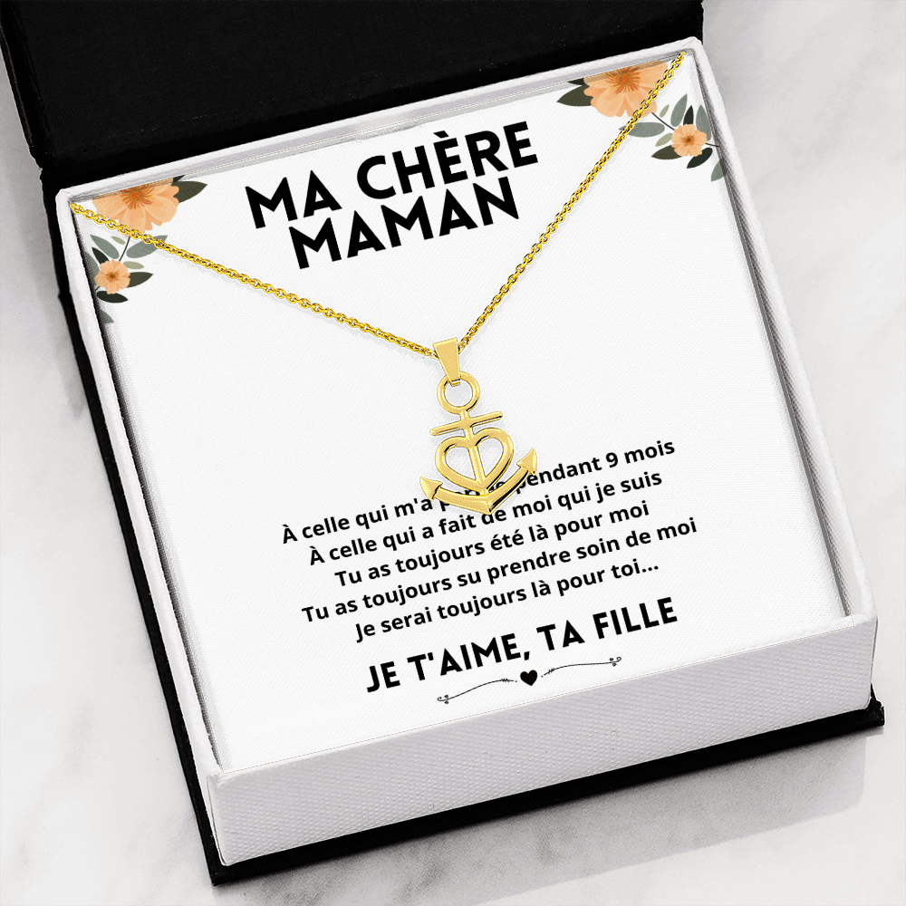 Collier Océan d'Amour - Ma chère maman - Je t'aime, ta fille