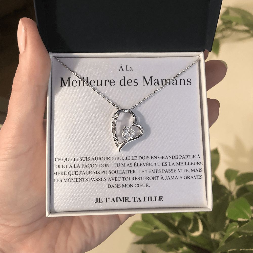 Collier Amour Éternel - À la meilleure des mamans - Dans mon coeur, ta fille