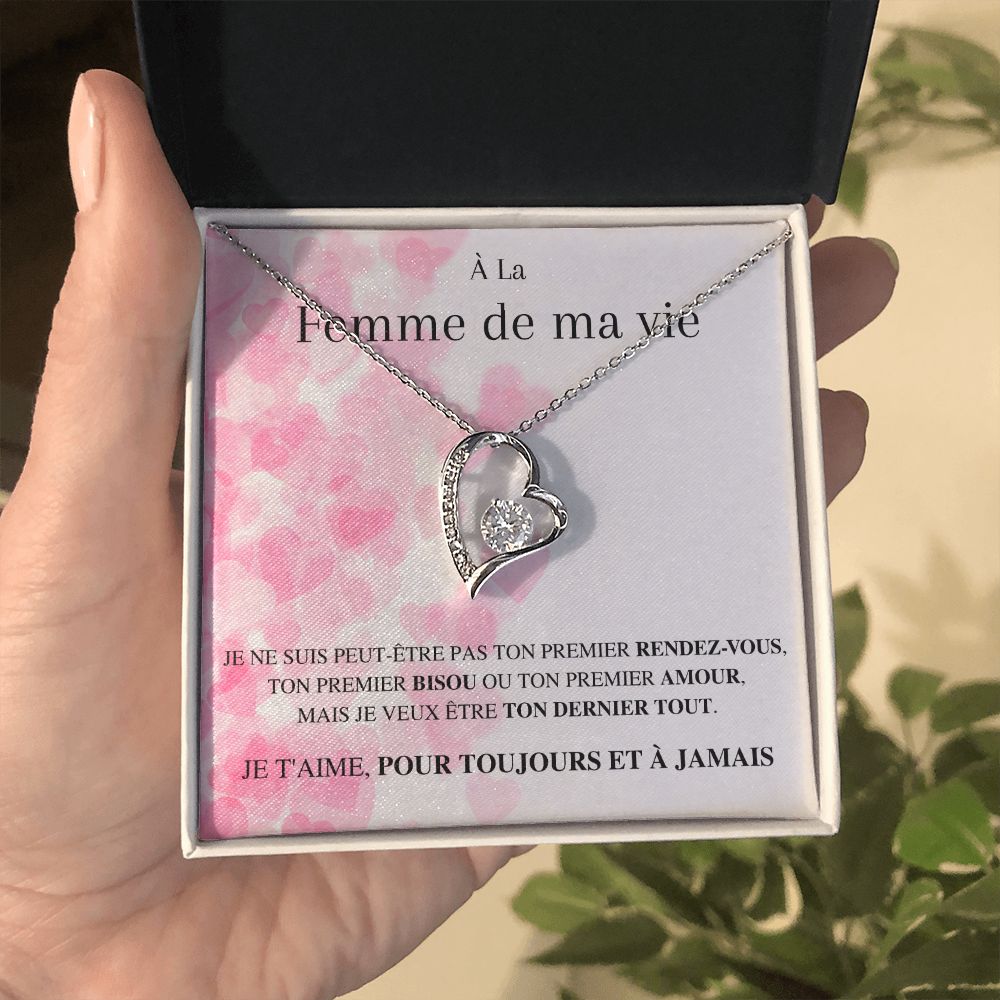 (Saint-Valentin) Collier Amour Éternel - À la femme de ma vie - Je t'aime, pour toujours...