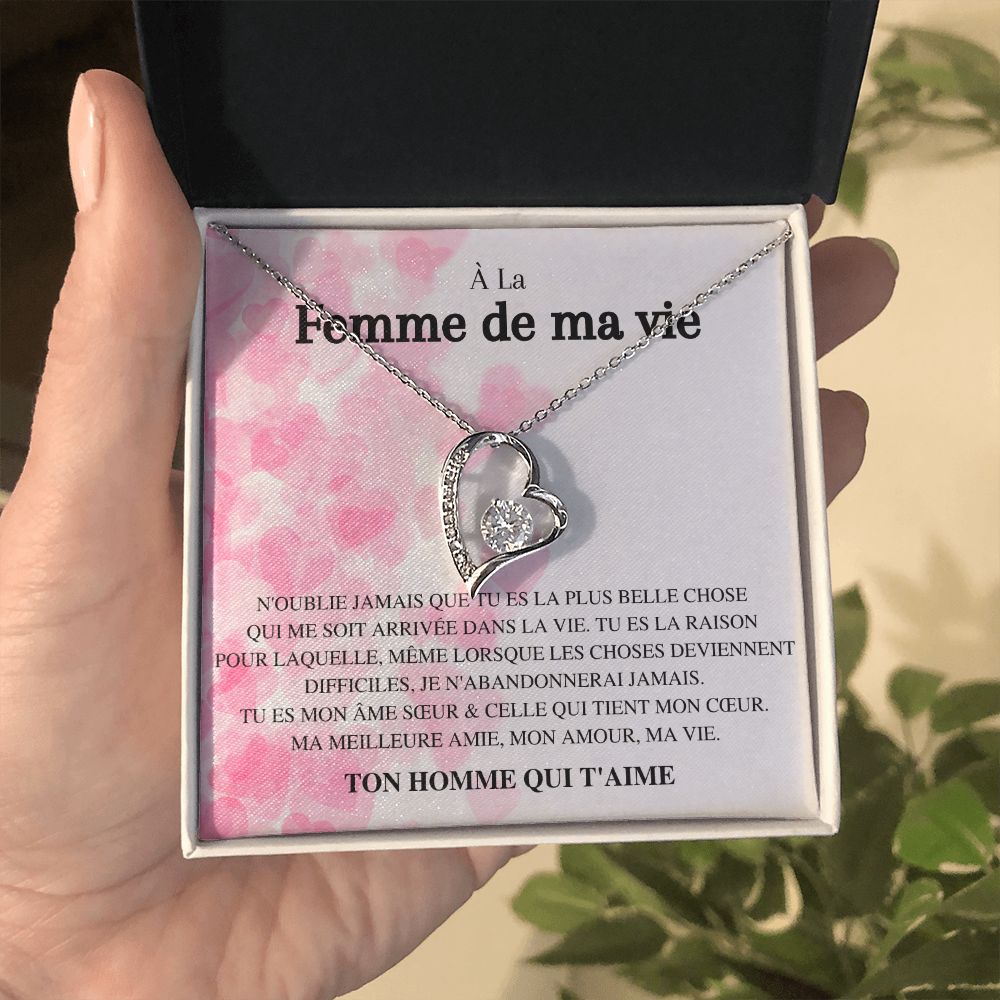 (Saint-Valentin) Collier Amour Éternel - À la femme de ma vie - N'oublie jamais...