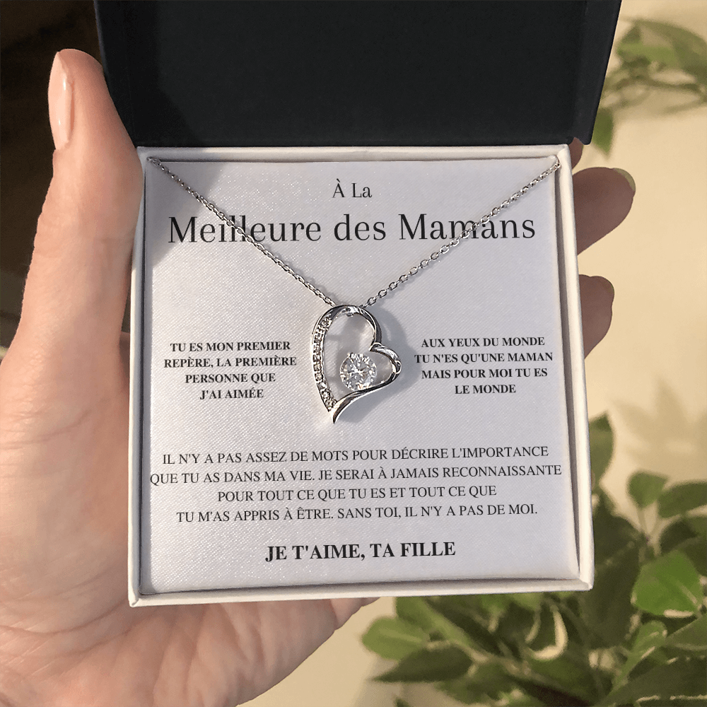 Collier Amour Éternel - À la meilleure des mamans - Je t'aime, ta fille