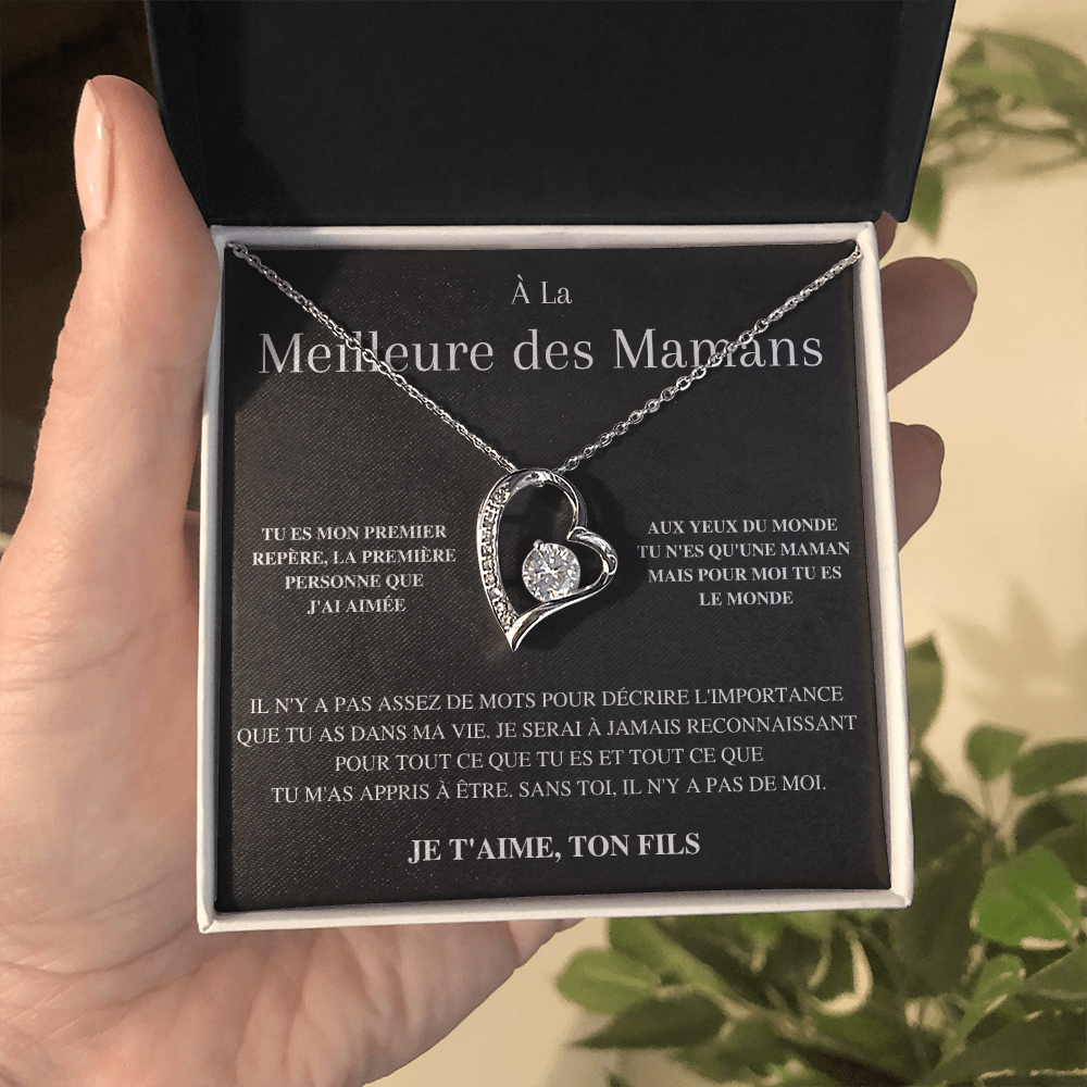 Collier Amour Éternel - À la meilleure des mamans - Je t'aime, ton fils