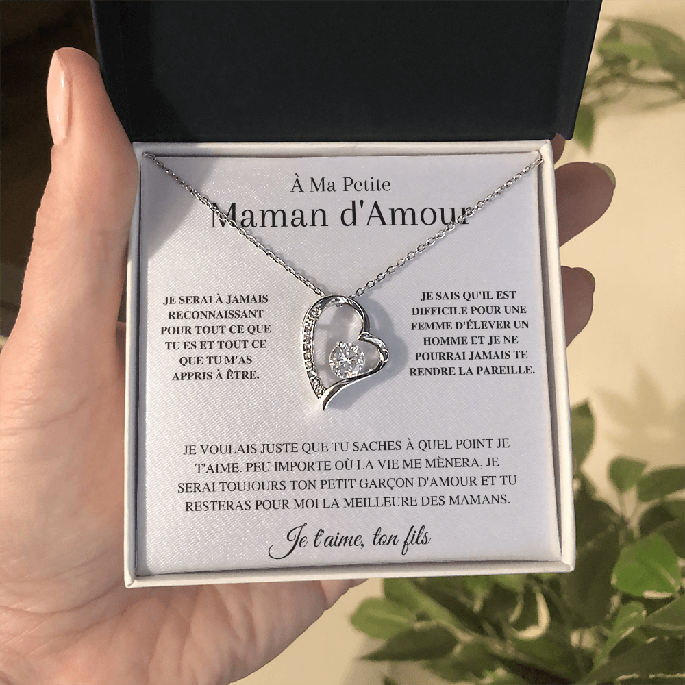 Collier Amour Éternel - À ma petite maman d'amour - Je t'aime, ton fils