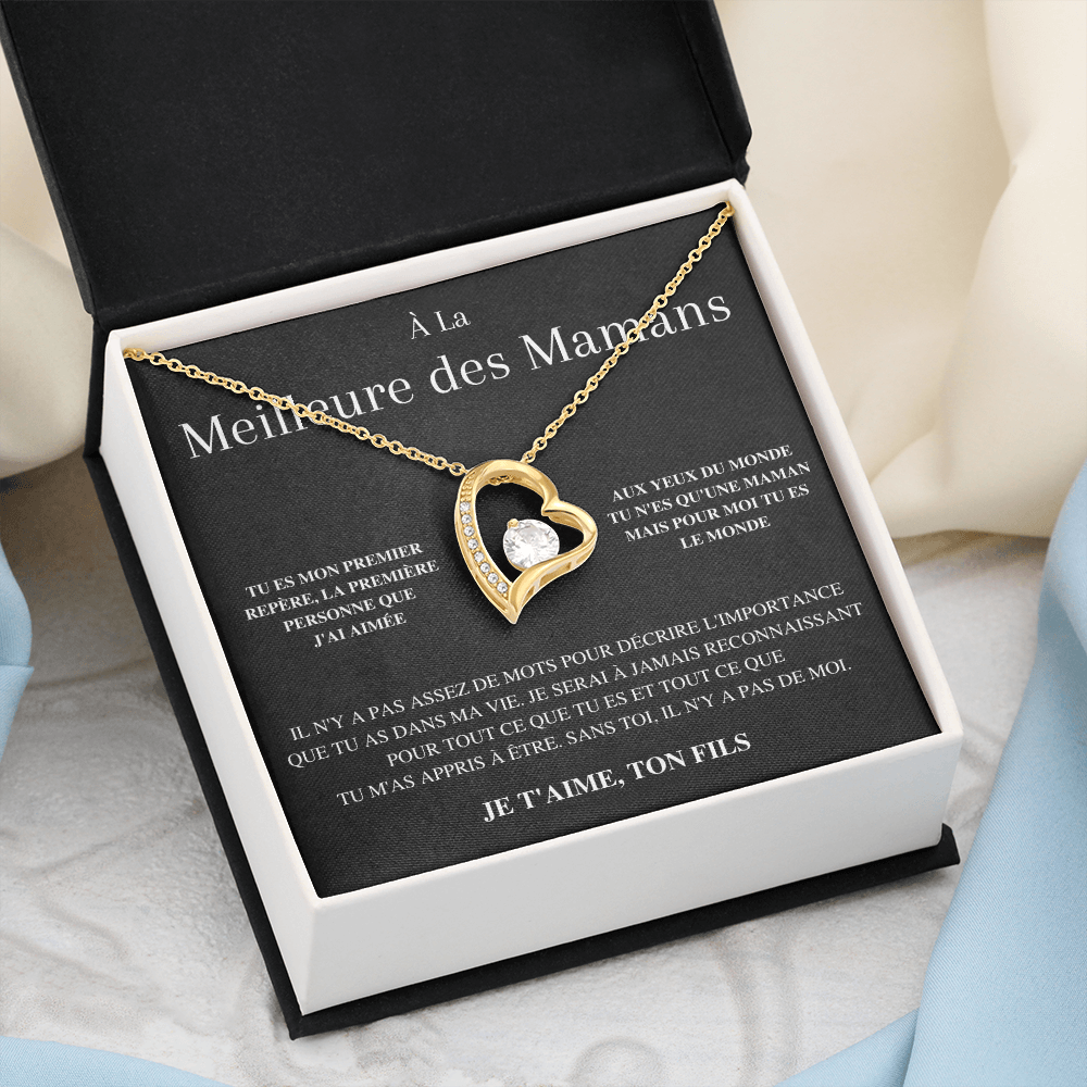 Collier Amour Éternel - À la meilleure des mamans - Je t'aime, ton fils