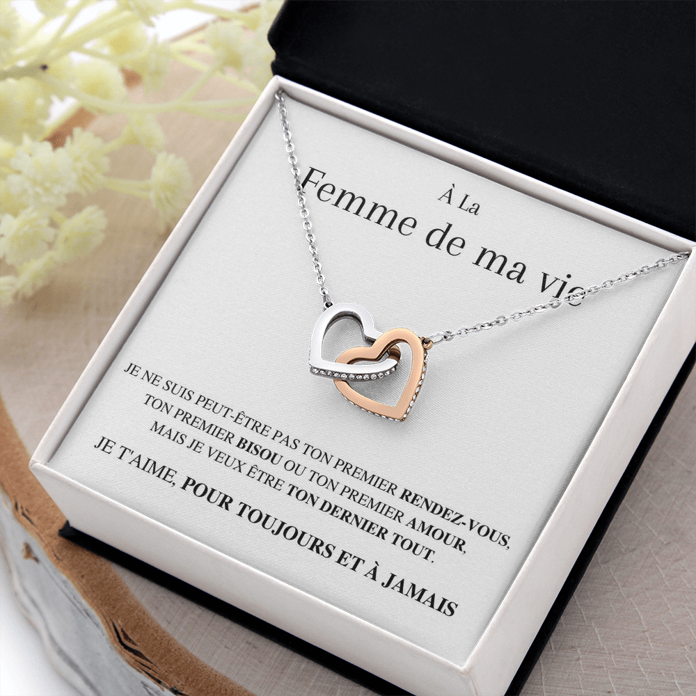 Collier Amour Fusionnel - À la femme de ma vie - Je t'aime, pour toujours...