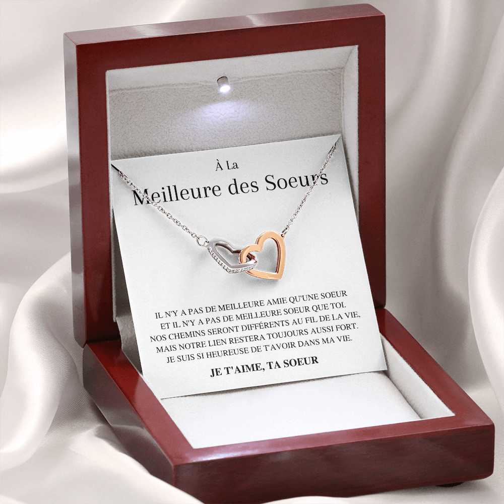 Collier Amour Fusionnel - À la meilleure des soeurs - Je t'aime, ta soeur