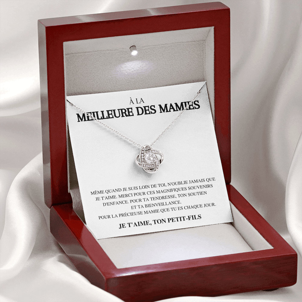 Collier Noeud d’Amour - À la meilleure des mamies - Je t'aime, ton petit-fils