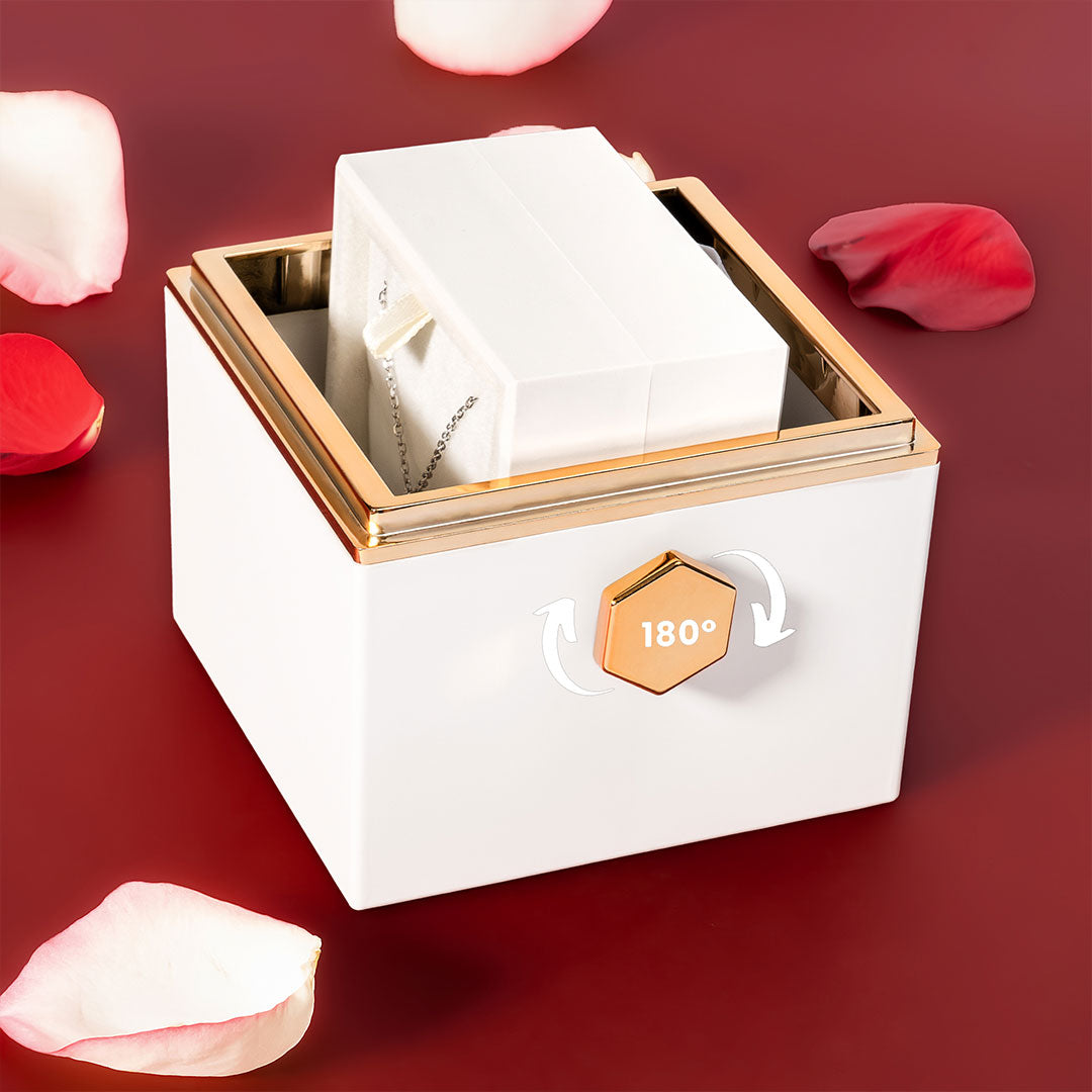 Coffret Rose Éternelle avec Collier Coquillage à reflet - Une rose blanche et un coquillage pour un véritable amour sempiternel