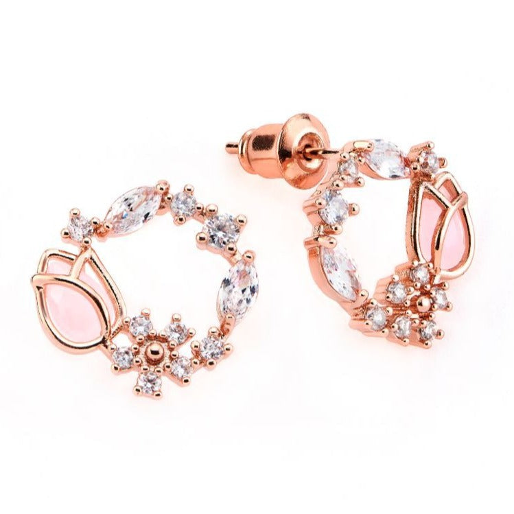 Boucles d'oreille Tulipe Rose