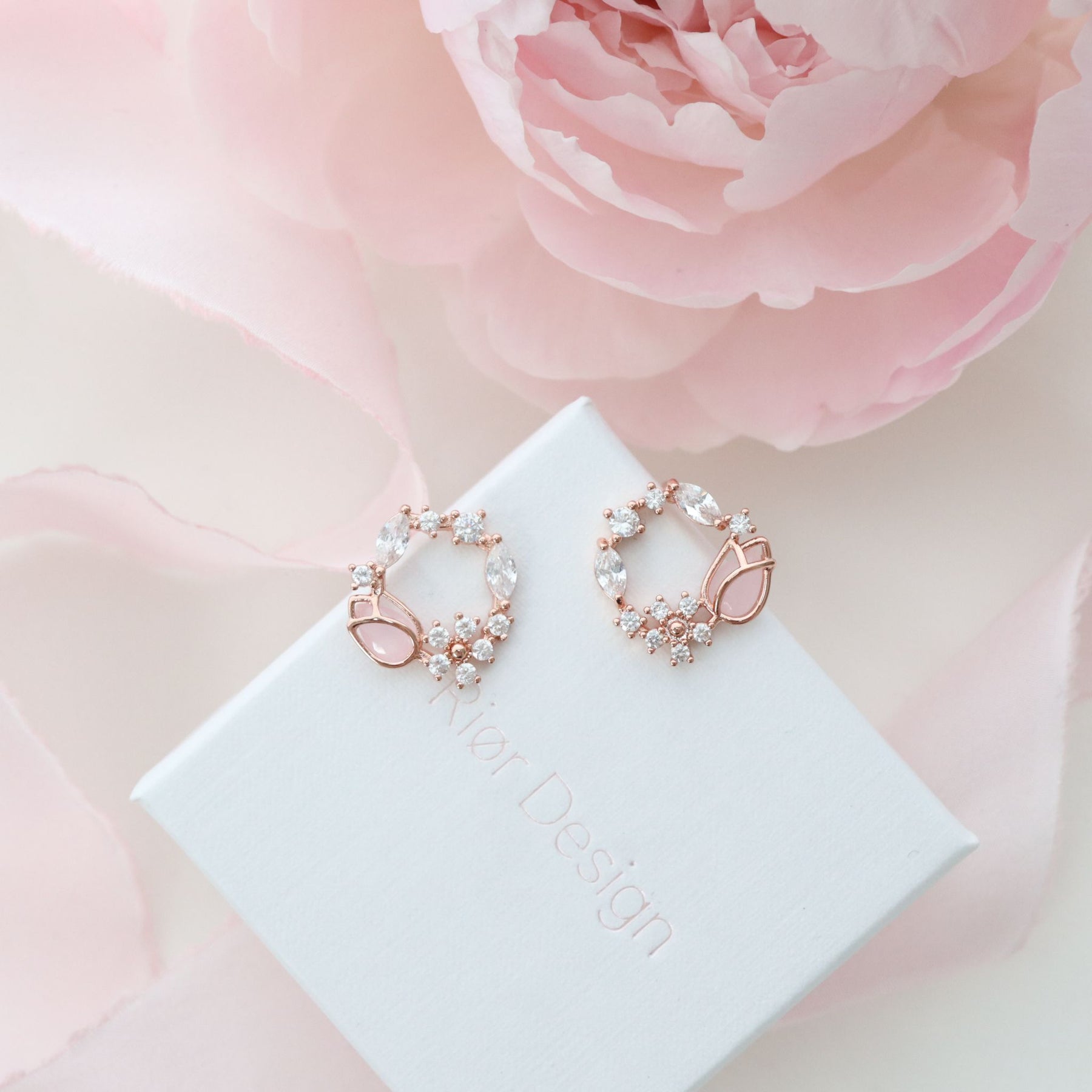 Boucles d'oreille Tulipe Rose